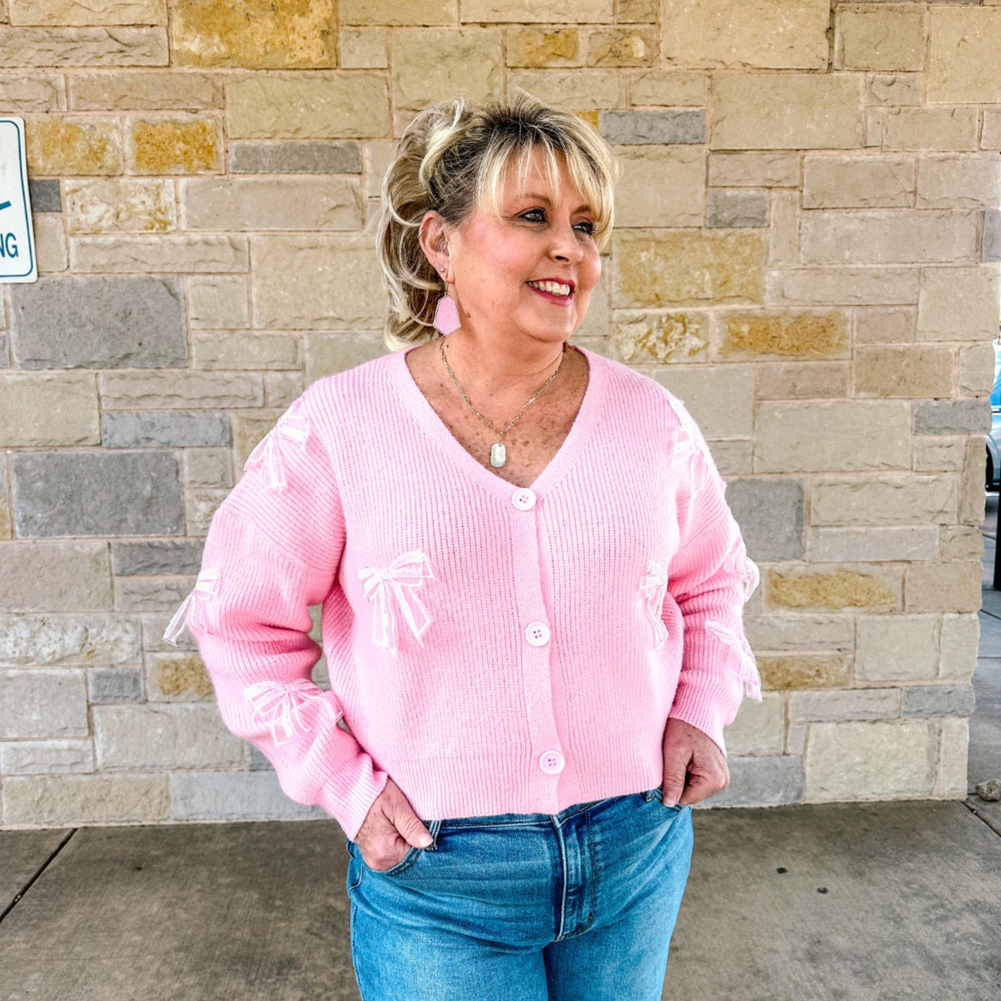 BOW DETAILED CARDIGAN SWEATER