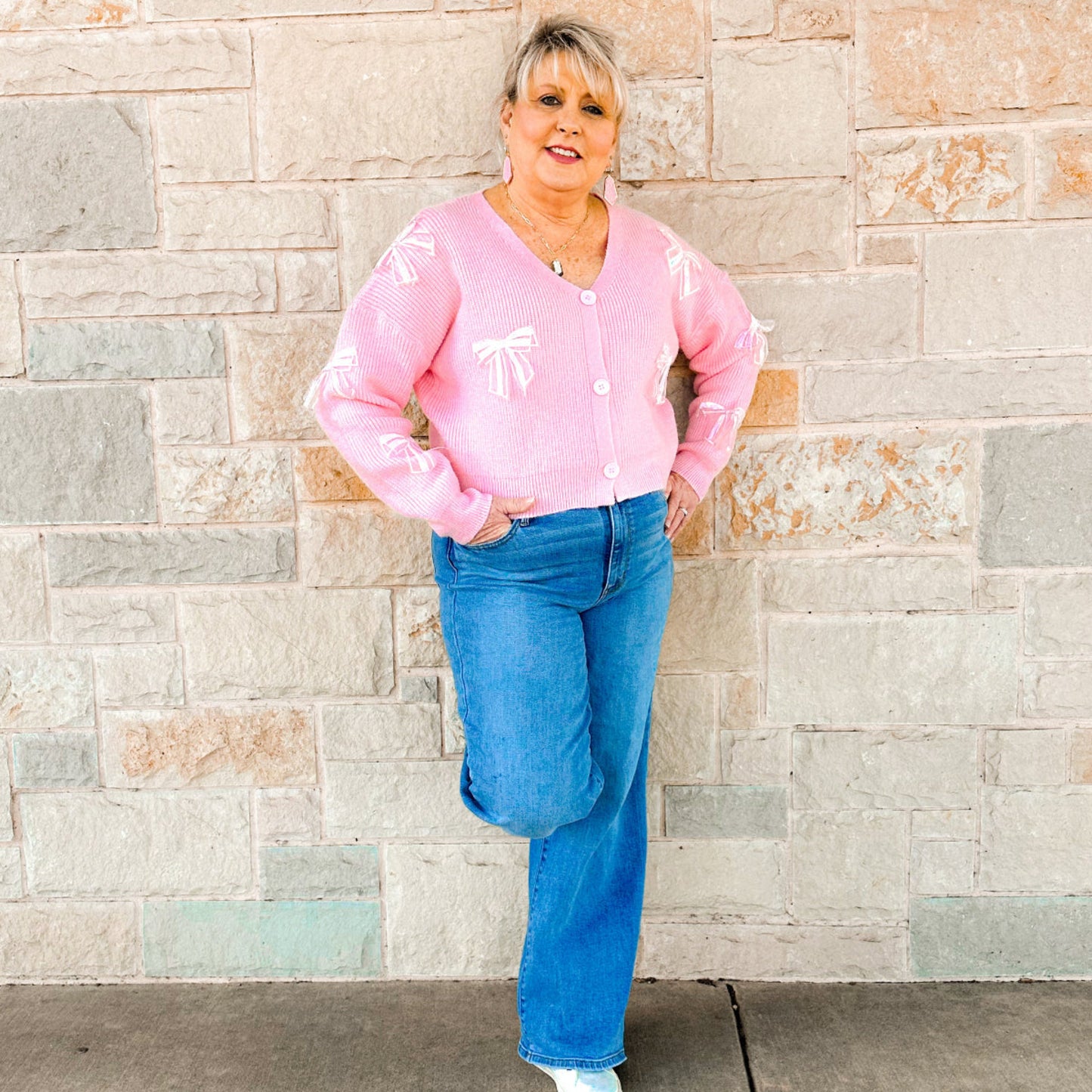 BOW DETAILED CARDIGAN SWEATER