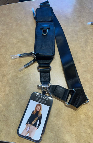 Zip and Clip Strap with air pod/purse