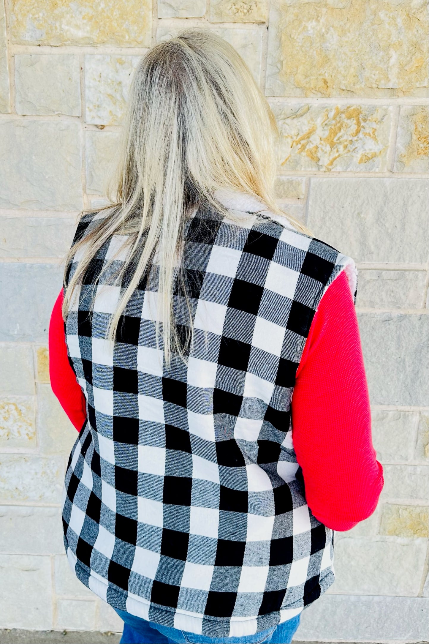 BUFFALO PLAID TRUCKER VEST