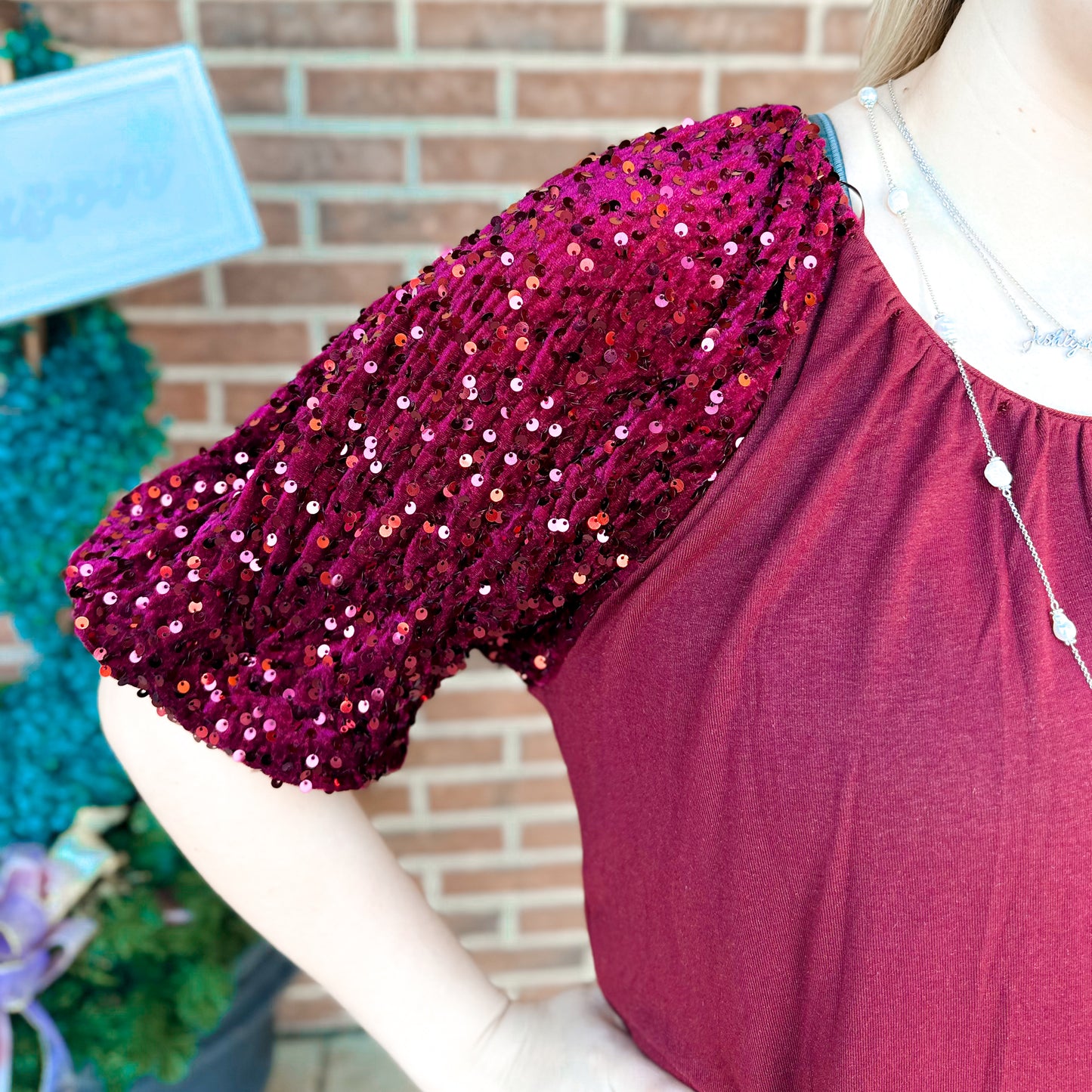 Sparkly Knit Velvet Top