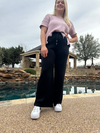 Highwaist Pull on Wide Leg Sweatpants