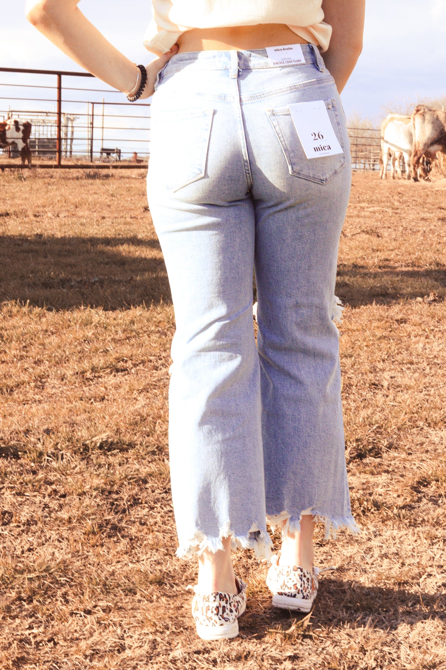 90' Mica Vintage Crop Flare Jeans