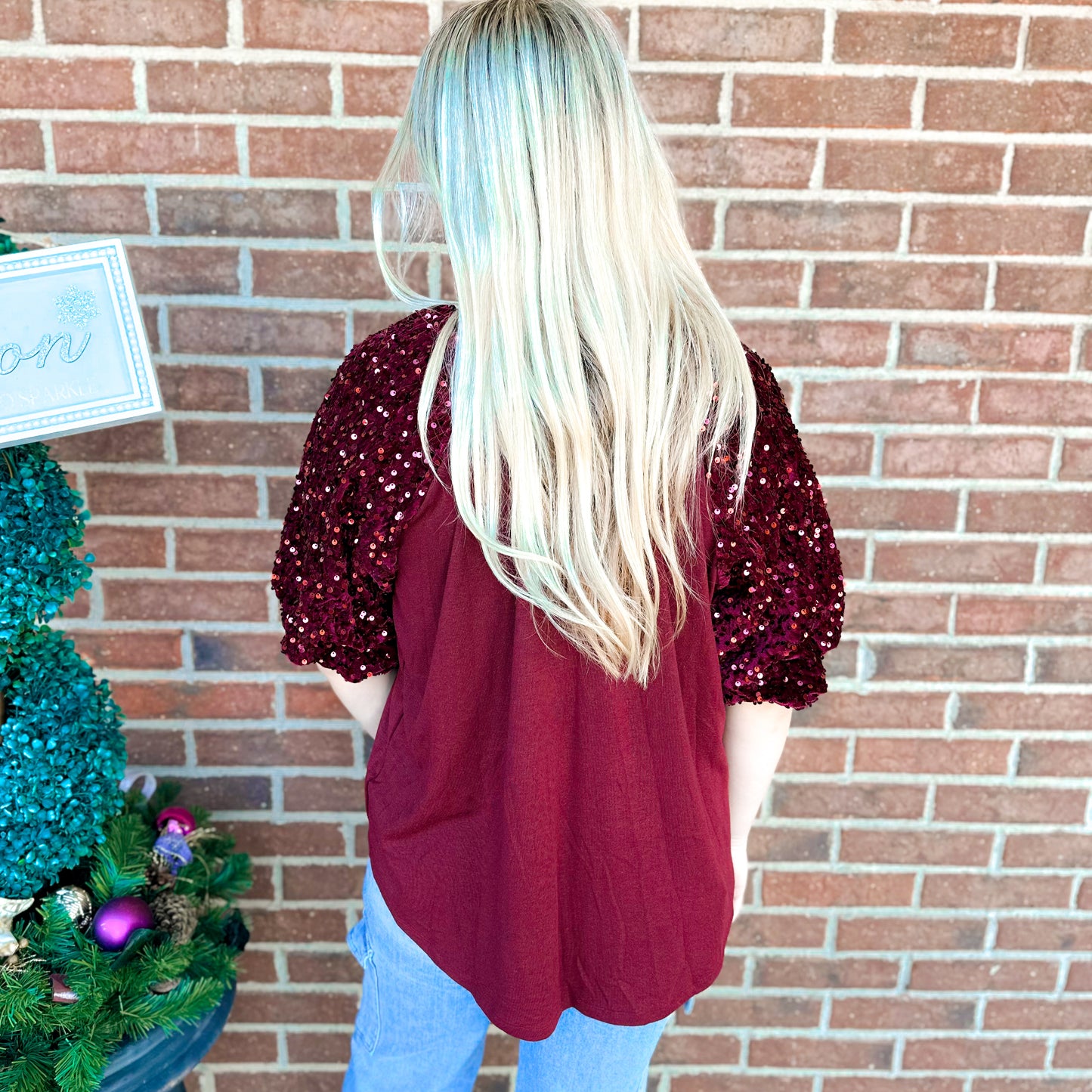 Sparkly Knit Velvet Top