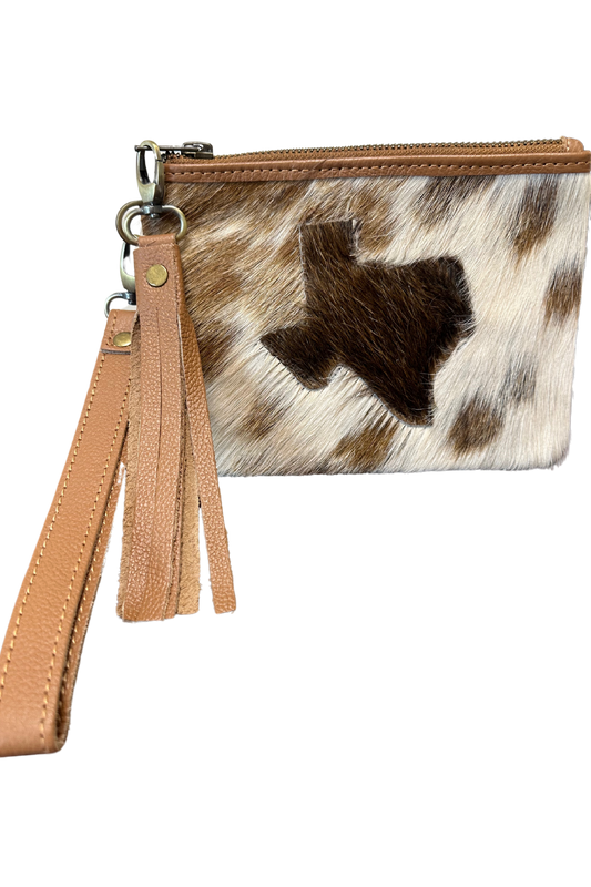 Cowhide & Western Small Wristlet