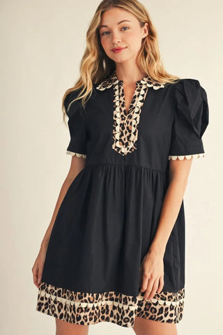 Puff Sleeve Black Dress