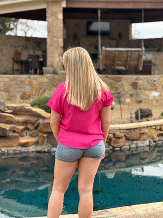 Simple Short Sleeve Round Neck Top