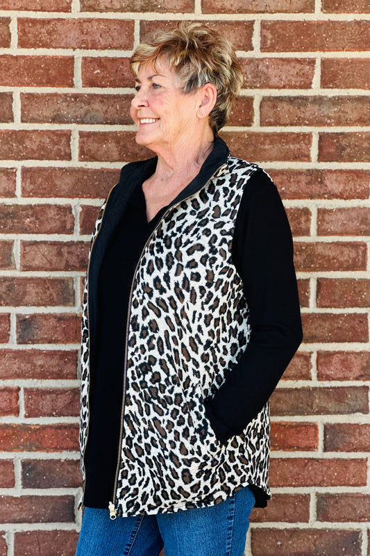 LEOPARD REVERSIBLE VEST