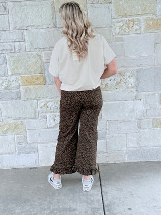 Entro Animal Print Wide-Leg Pants