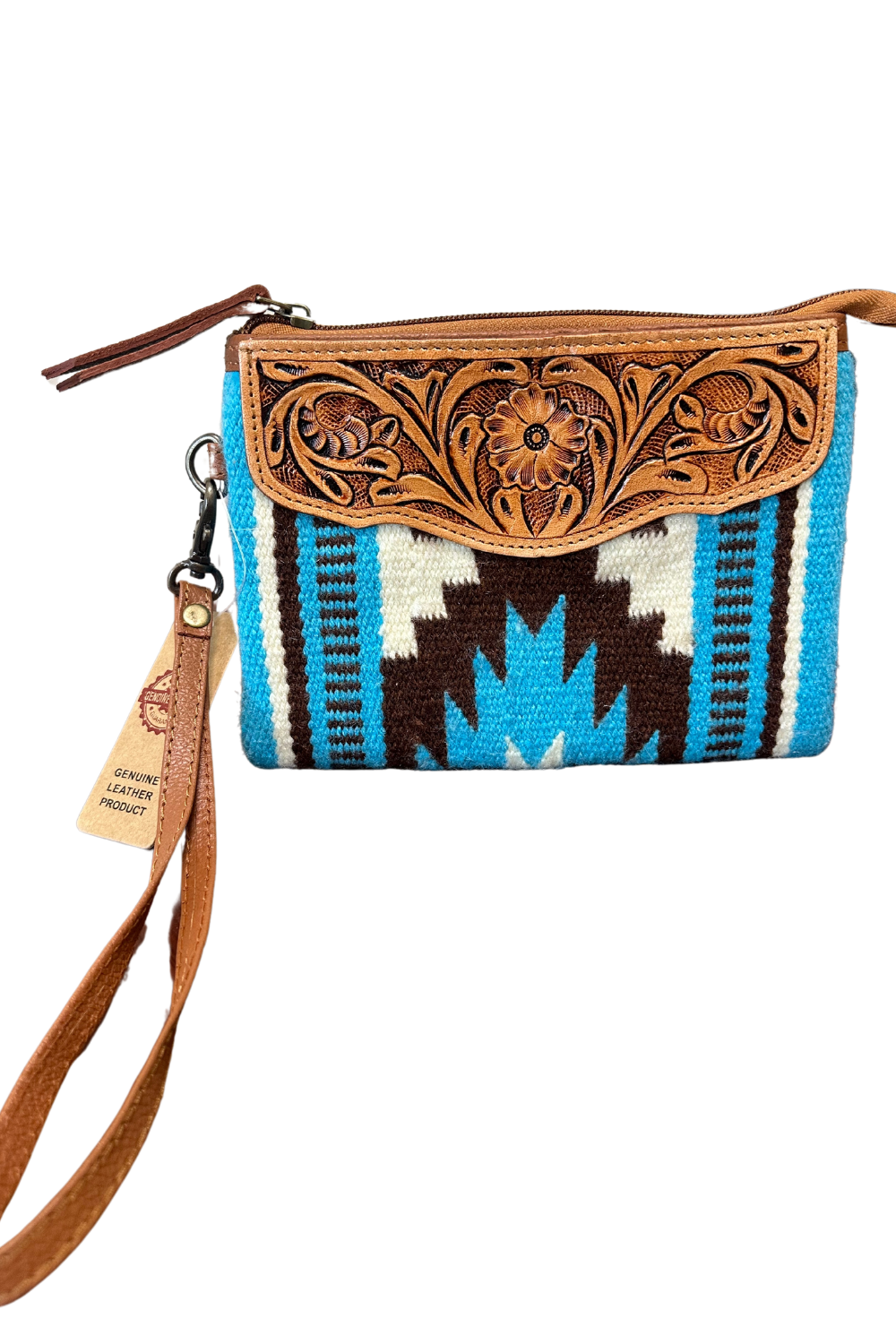 Cowhide & Western Small Wristlet