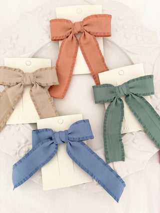 Ruffle Bow Colorful Hair Clips (CEZA)