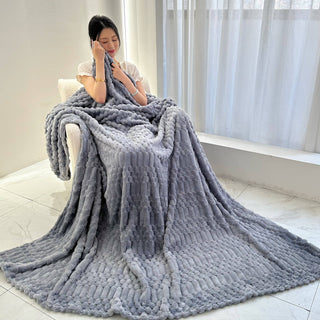 Bubble-Texture Ultra Plush Blanket for Cozy Comfort