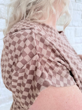 Checkered French Terry Lounge Set