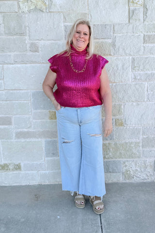 MICA HIGH RISE WIDE DISTRESSED LEG