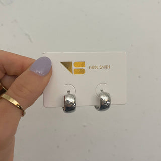 Waterproof Silver Mimi Chunky Hoops