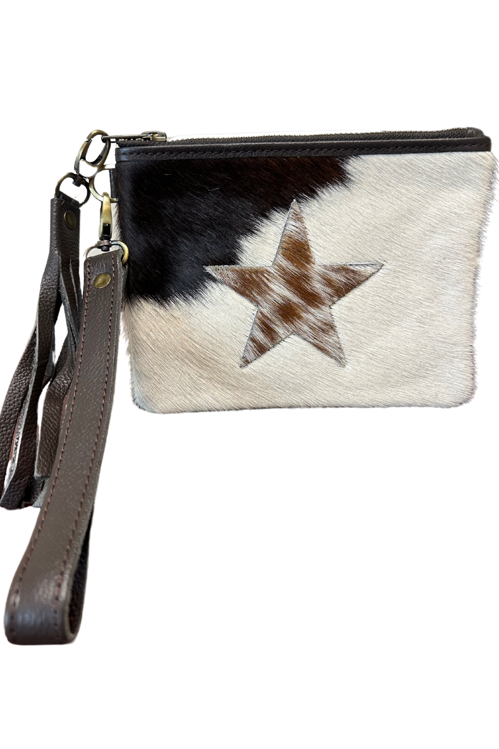 Cowhide & Western Small Wristlet