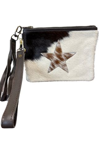 Cowhide & Western Small Wristlet