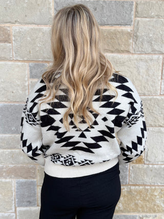 Aztec Knitted Long Sleeve Sweater