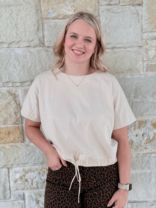 Entro Solid Short Sleeve Round Neck Top