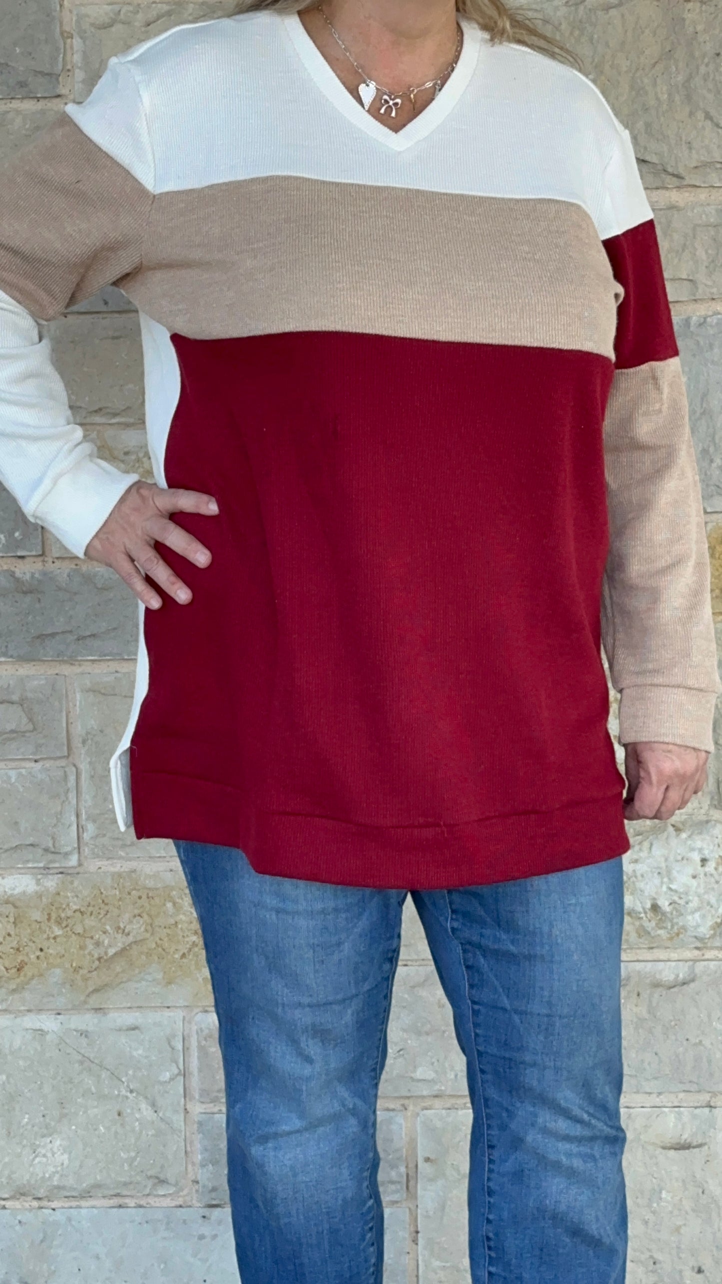 Color Block Knit Sweater