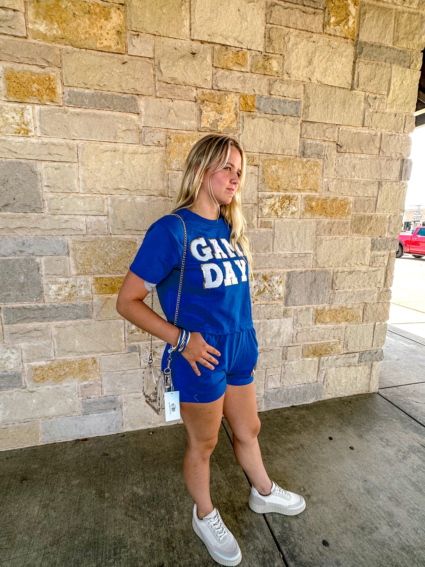 Game Day Football Patch Top and matching shorts