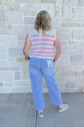 MICA SUPER HIGH-RISE BARREL-LEG CROPPED CARGO