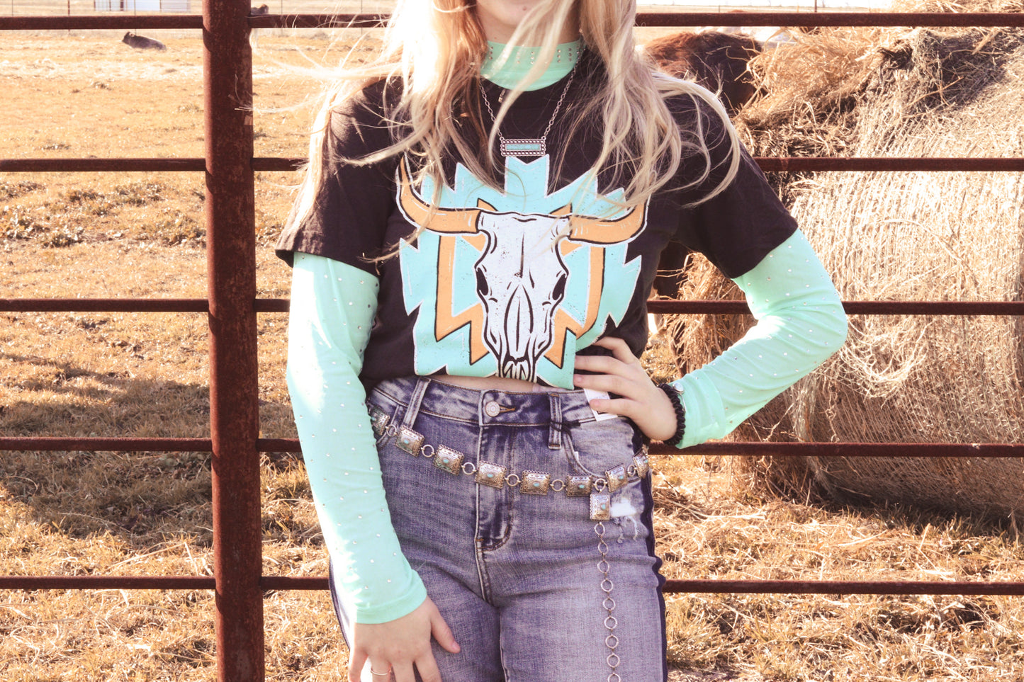 Western Aztec Bull Tee