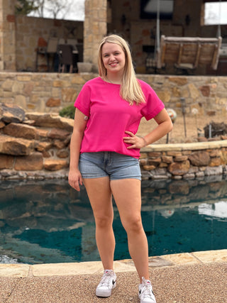 Simple Short Sleeve Round Neck Top