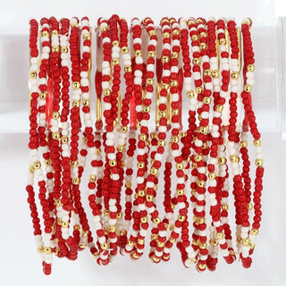 Stretch Seed Bead Game Day Bracelets
