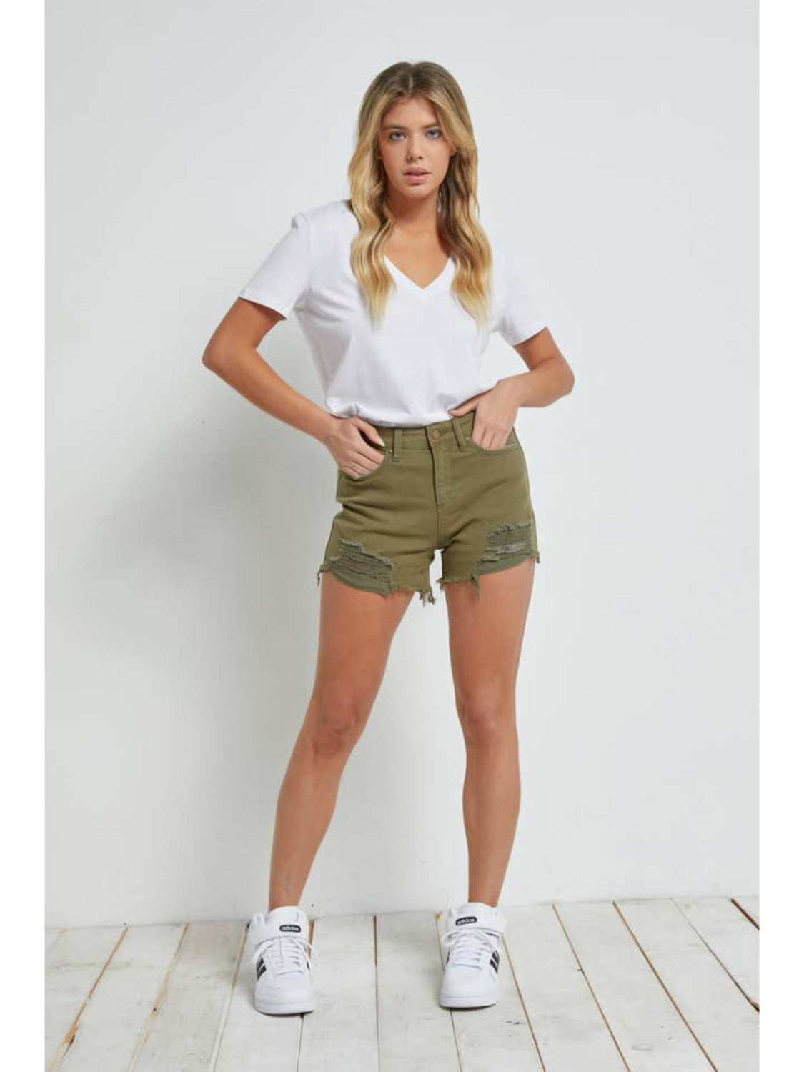 HIGH RISE MICA SHORTS - DARK SAGE