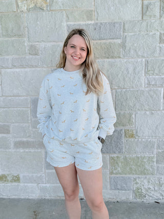 Winnie Dog All-Over Print Pajama Short Set