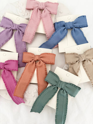 Ruffle Bow Colorful Hair Clips (CEZA)