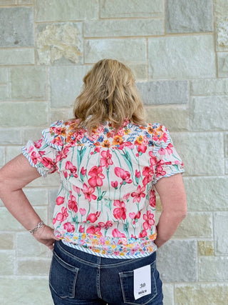 Rowan Effortless Floral Chiffon Blouse - Double K Boutique, LLC