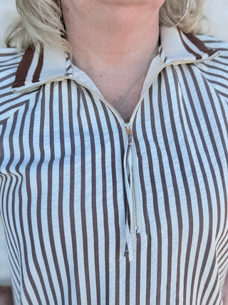 Entro Striped Long Sleeve Top