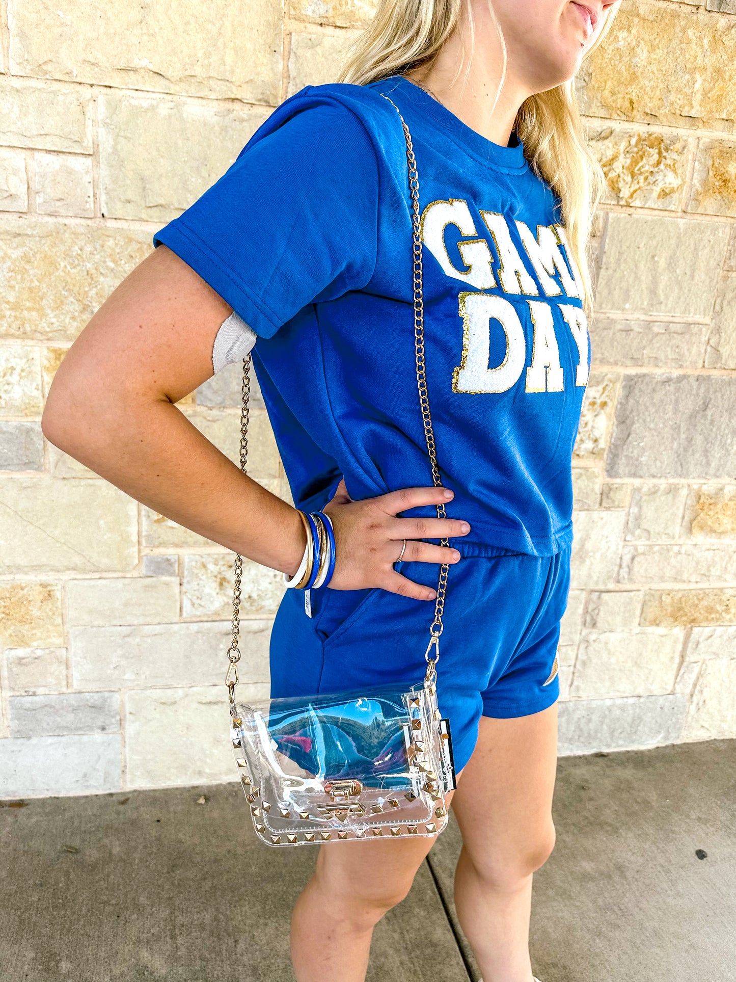 Game Day Football Patch Top and matching shorts