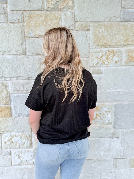 Button Down Short Sleeve Top