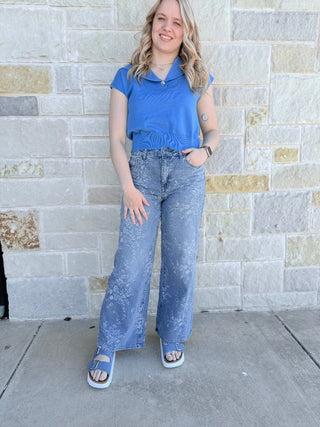 Marina Sailor Collar Button Knit Top | Vintage - Inspired Cap Sleeve Sweater - Double K Boutique, LLC