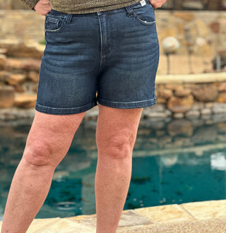 Judy Blue HW Back Flap Pocket Shorts