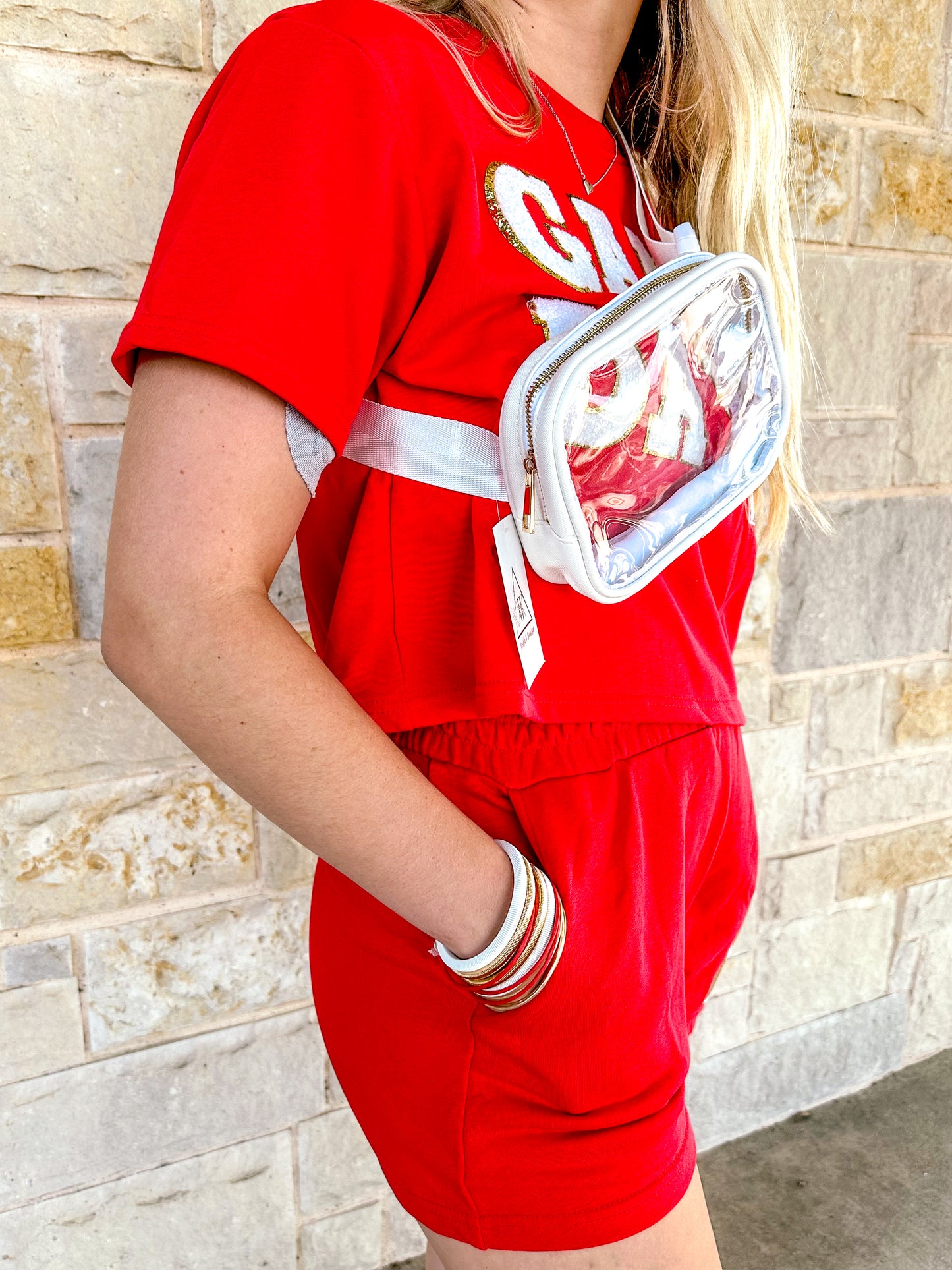 Game Day Football Patch Top and matching shorts