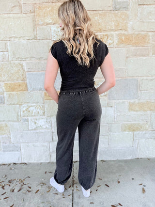 Mineral Wash Wrap - Front Crop & Jogger 2 - Piece Set - Double K Boutique, LLC