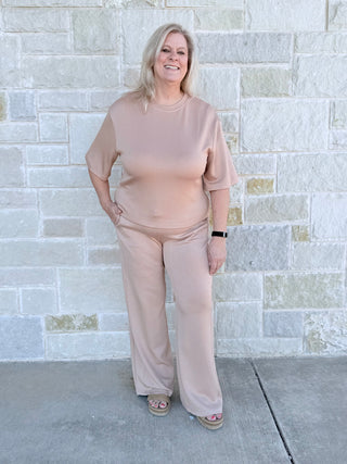 Knit Wide-Leg Trousers With Drawstring Waist