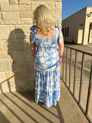Woven Print Tiered Maxi Dress