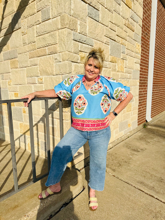 Boho-Chic Floral Blouse