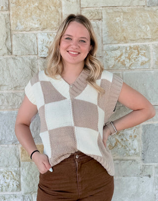 Checkered Sweater Vest