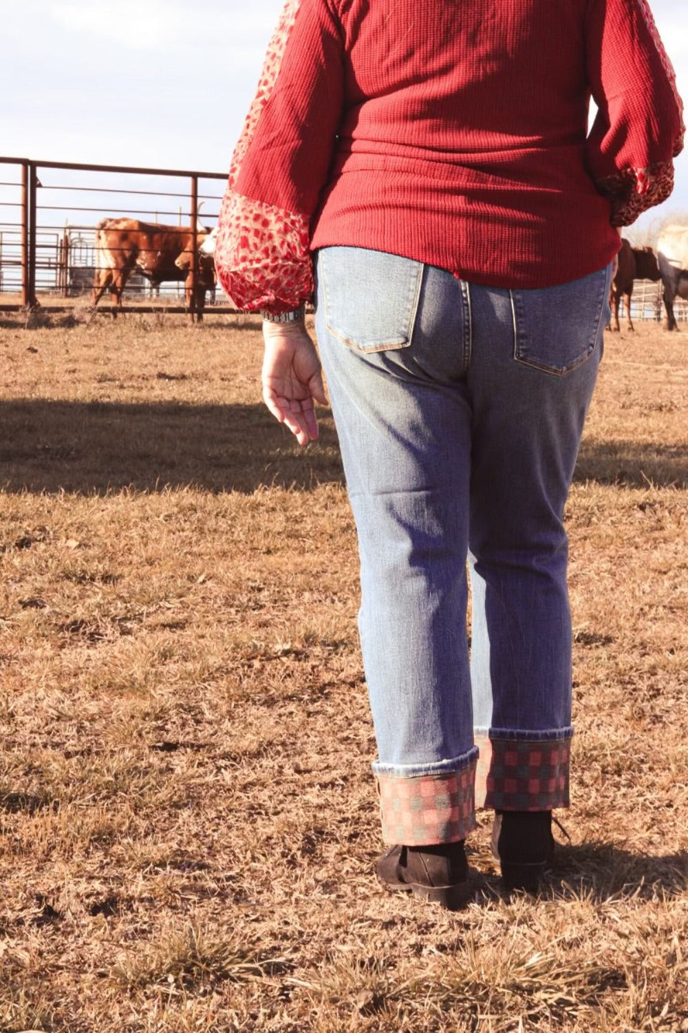 Burgandy Cheetah Sleeve Sweater