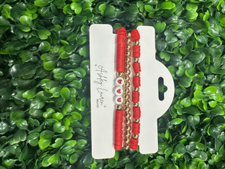 3 String Red/Gold Heart Bracelet