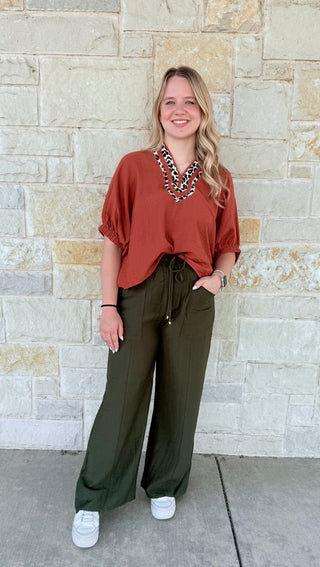 Pull On Wide Leg Pants