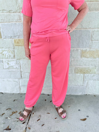 Double Knit Drawstring Waist Jogger Sweatpants