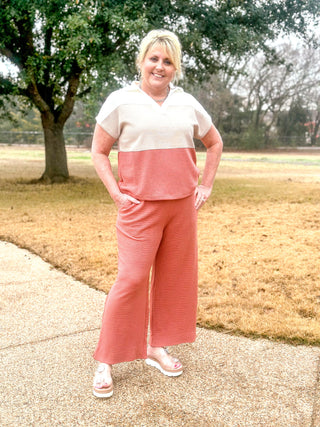 COLORED CLOUDY KNIT COLORBLOCK TOP