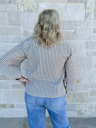 Entro Striped Long Sleeve Top